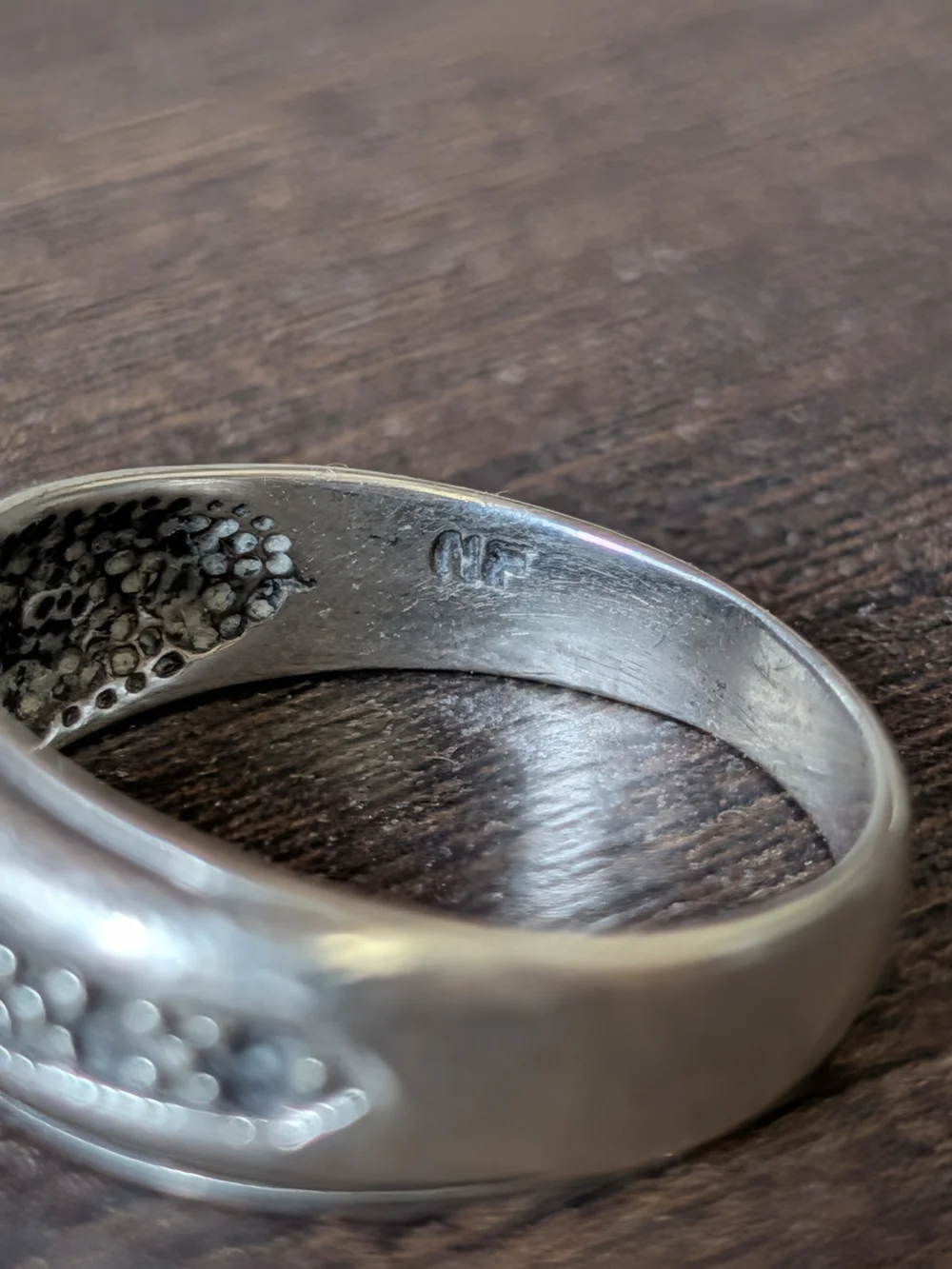 Chapal-Zenray 925 Sterling Silver 5-Dot Gamblers Band Ring 9.75